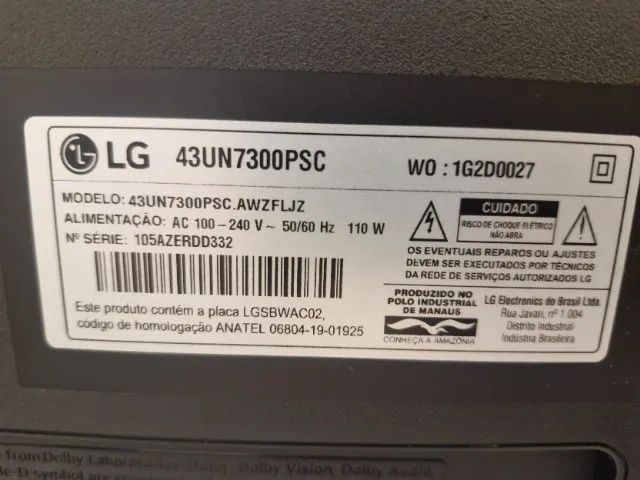 TV LG 43" - MODELO UN7300PSC - Foto 4