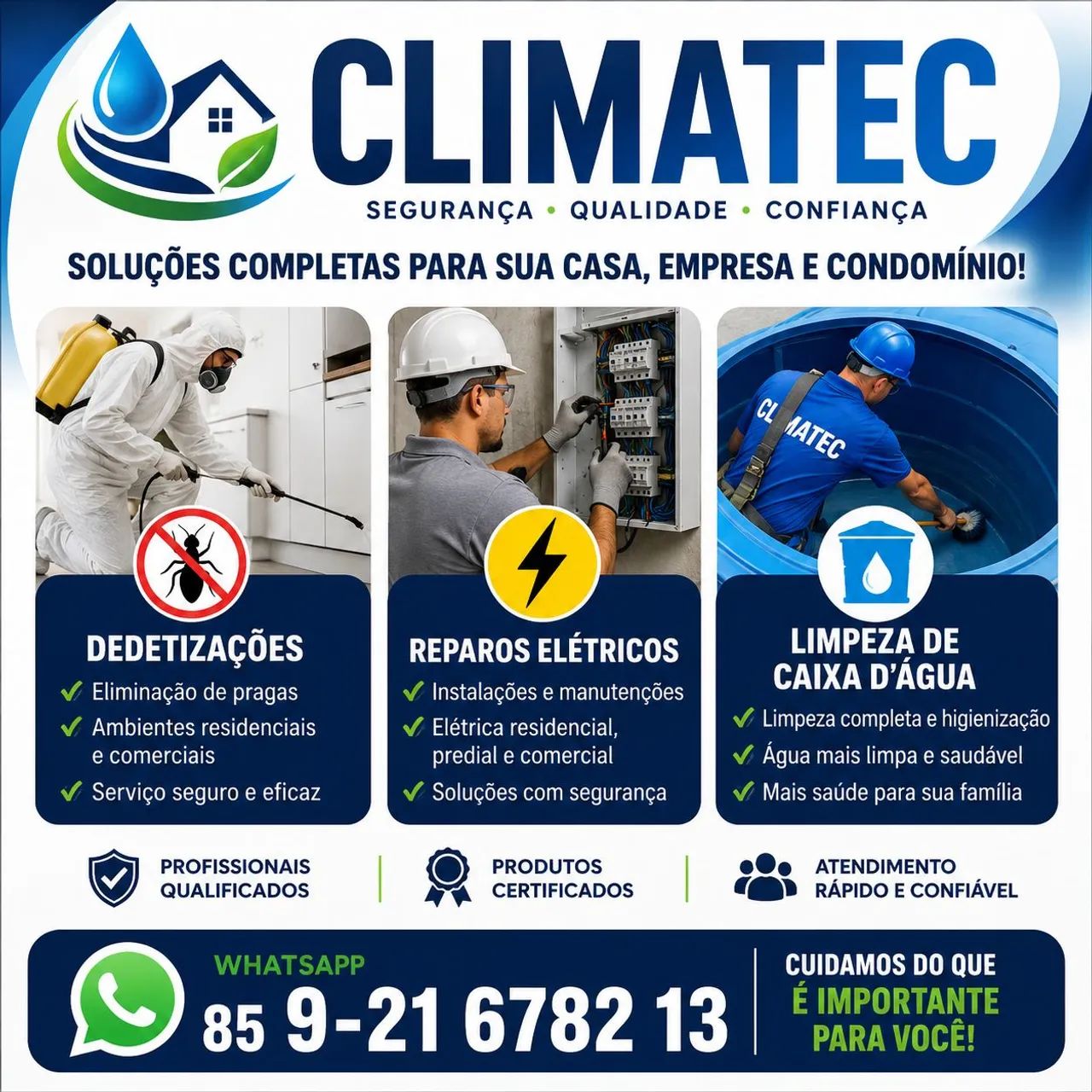 Dedetizações reparos elétricos de limpeza de caixa d'água
