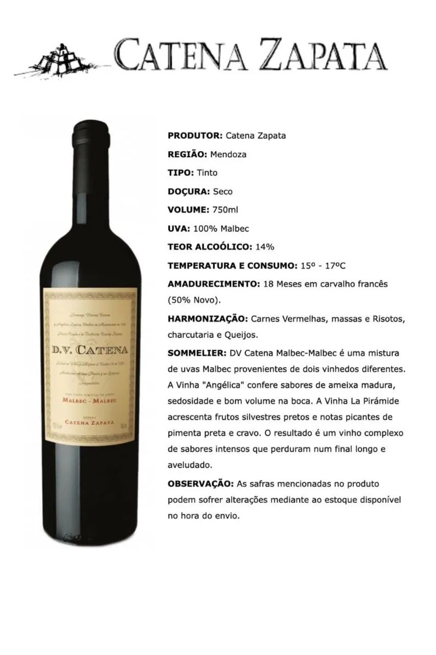 DV CATENA MALBEC MALBEC SAFRA 2023 - Foto 3