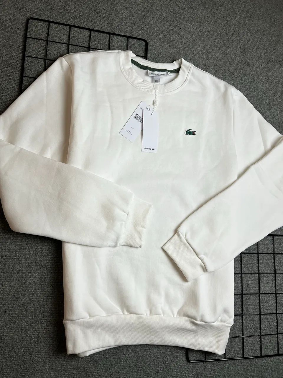 Moletom Lacoste Básico Crocodilo Branco - Foto 4