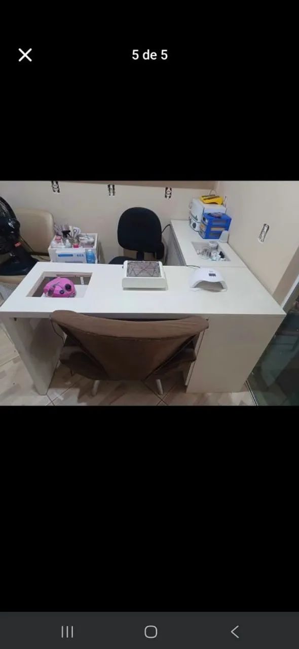 Mesa de manicure em L nail alongamento 