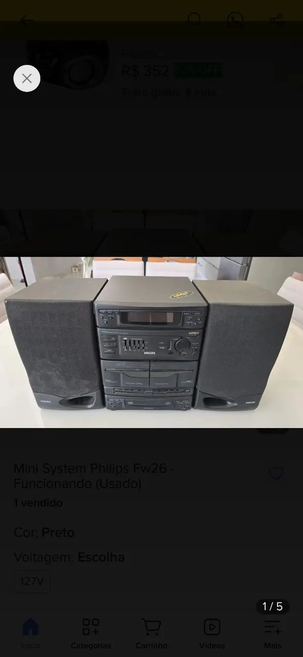 Aparelho de Som Mini System FW26 Philips 