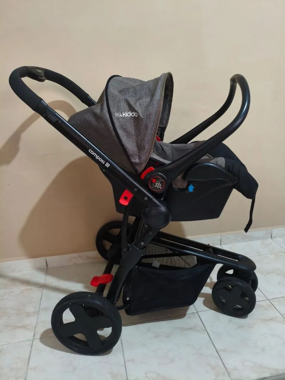 Carrinho de bebê+ bebê conforto+ Compass 3 KIDDO - Foto 5