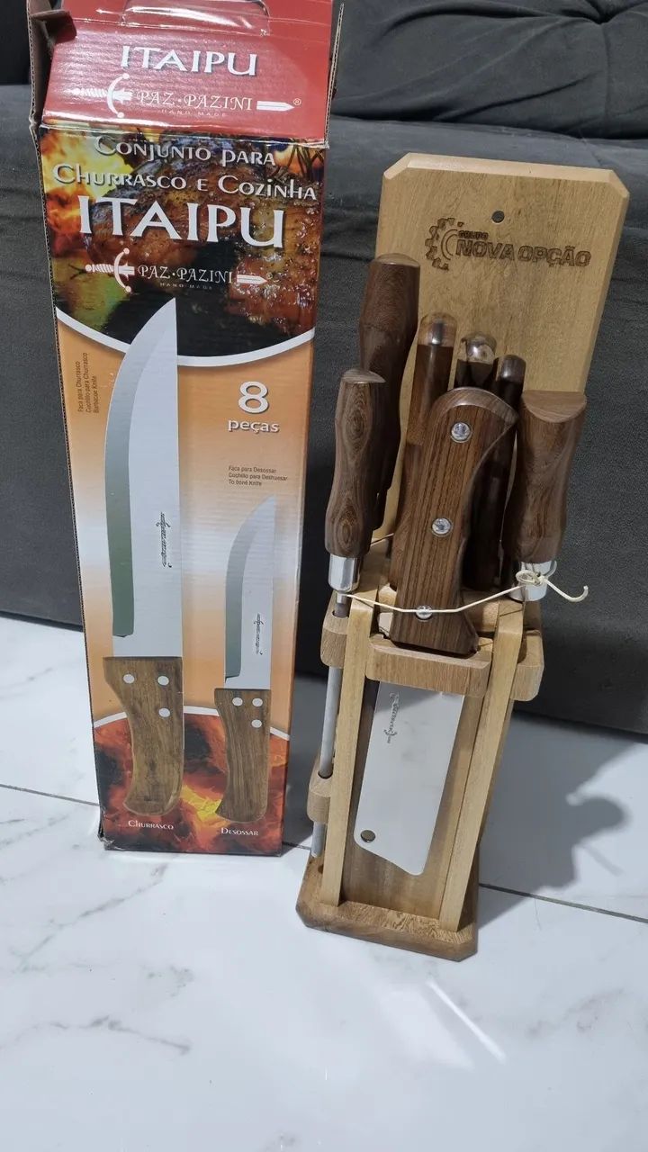 Kit churrasco 8 peças Paz e Pazini