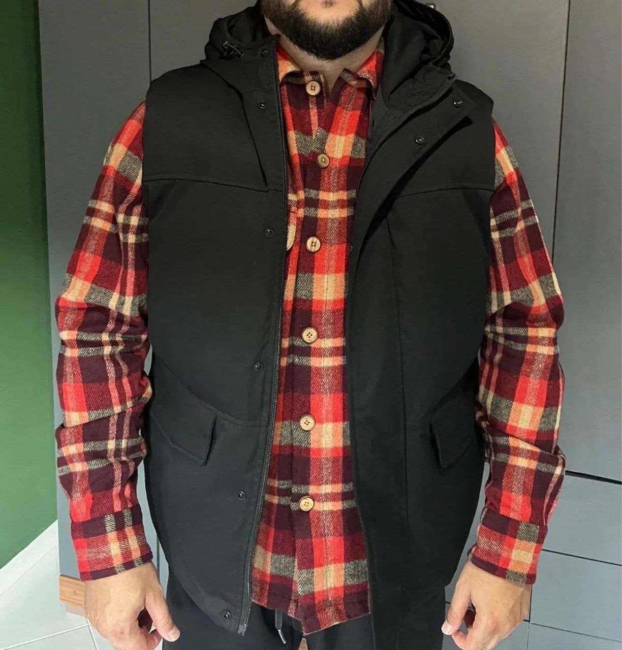 Colete Zara, original, preto, com capuz