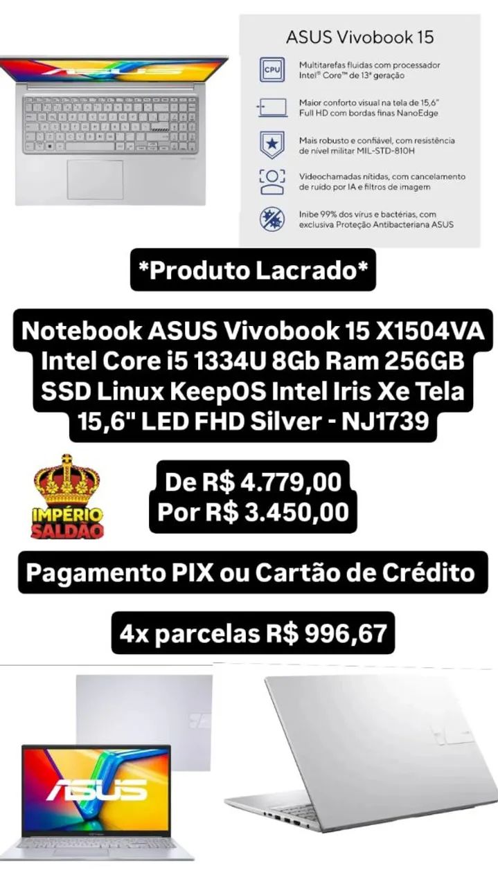 Notebook ASUS Vivobook 15