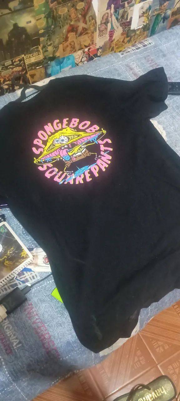 Camiseta preta M BoB Esponja.? - Foto 2