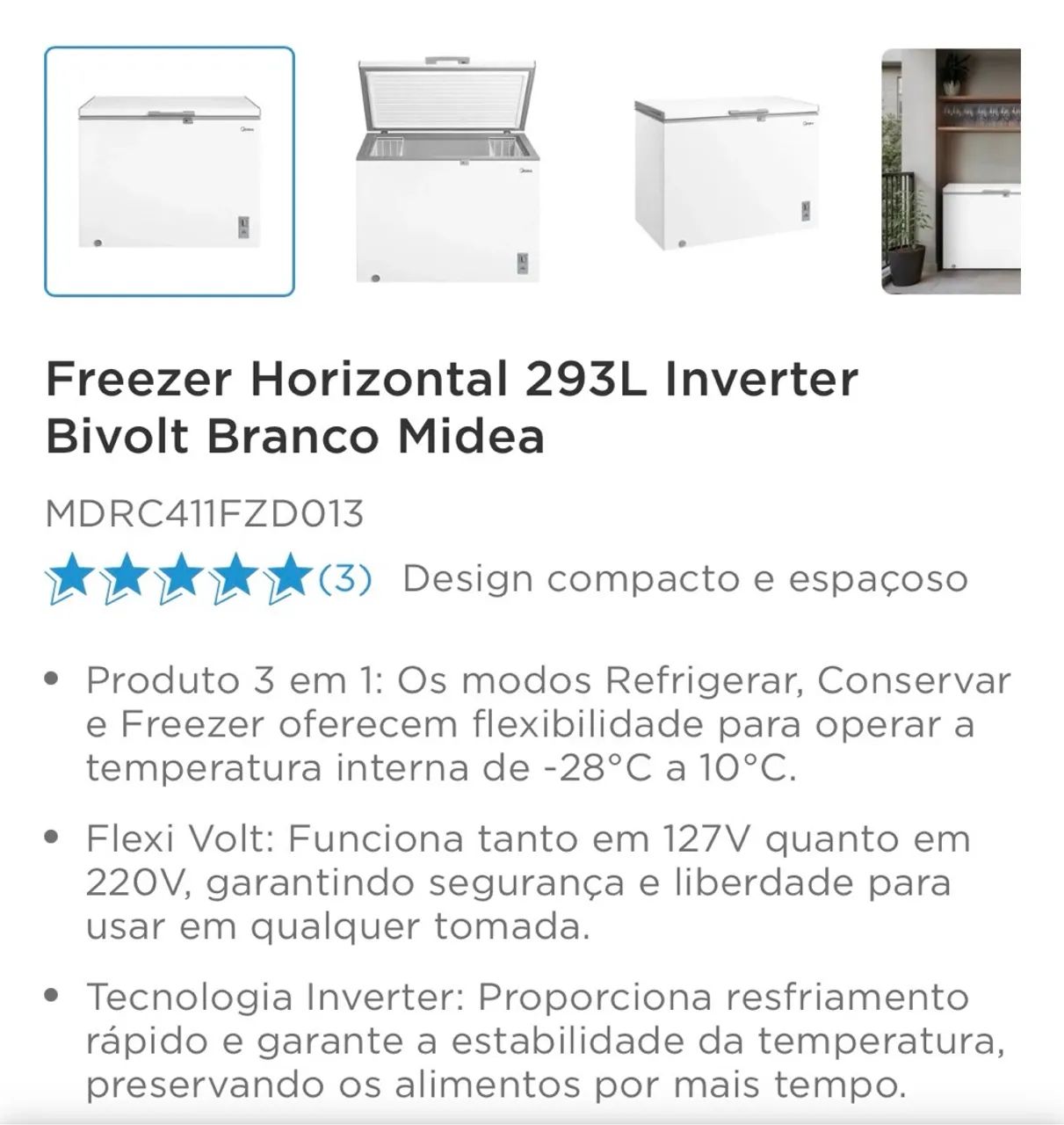 FREEZER MIDEA 293L - Foto 3