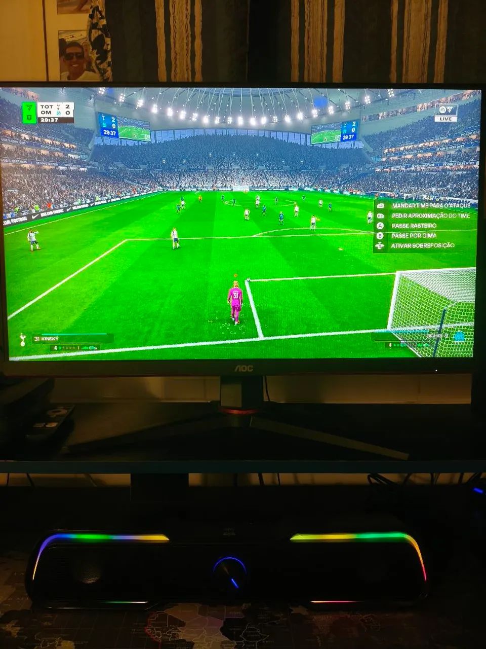 Monitor AOC + Caixinha de Som LED RGB - Foto 2