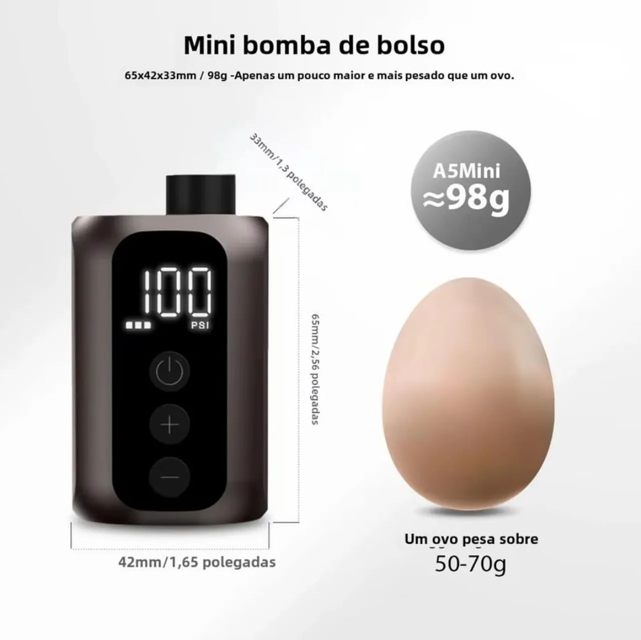 Bomba de Ar digital compressor para bicicleta  - Foto 3