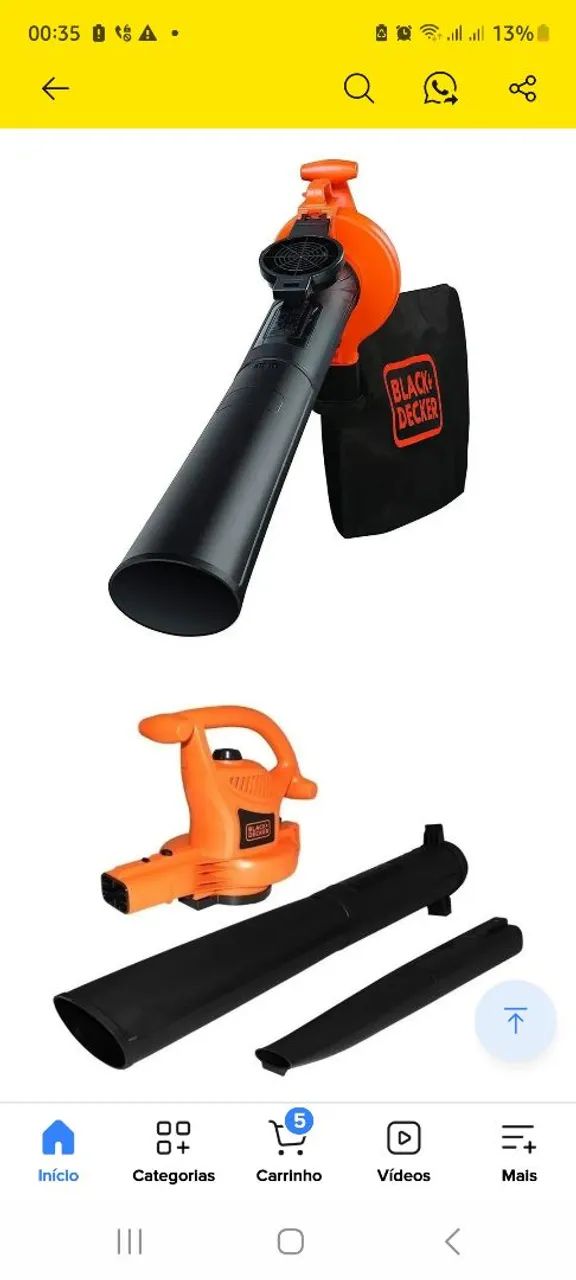 Asporador e Soprador gigante da marca Black+decker Eletrico 2500w Bv25 220vol - Foto 3