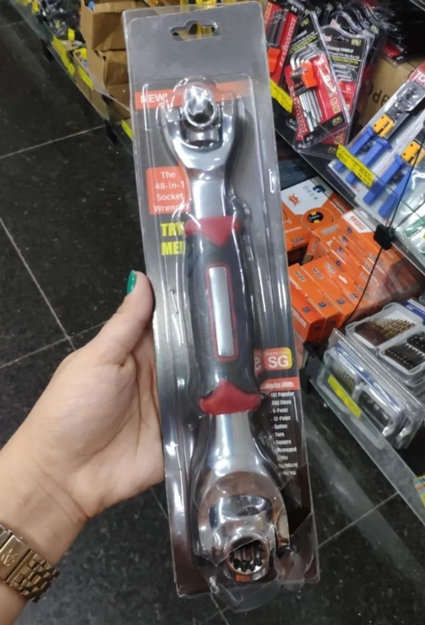 Chave Tigre Multifuncional Manual 48 Em 1 Universal Soquete Cor