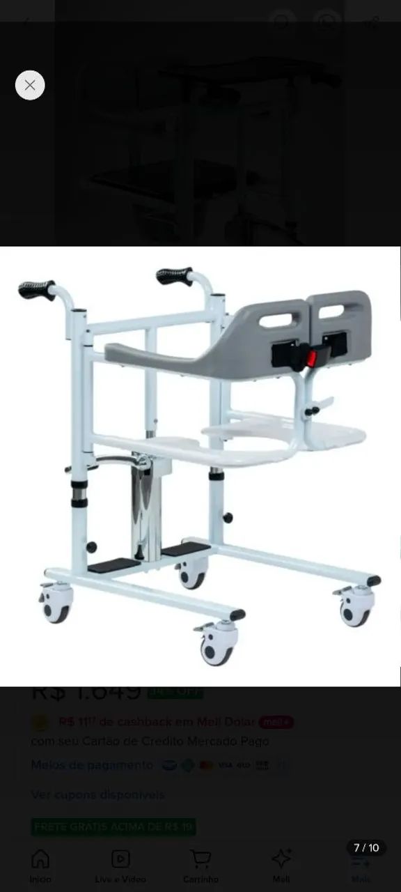 Cadeira de transferência Hidrolight Sc700
