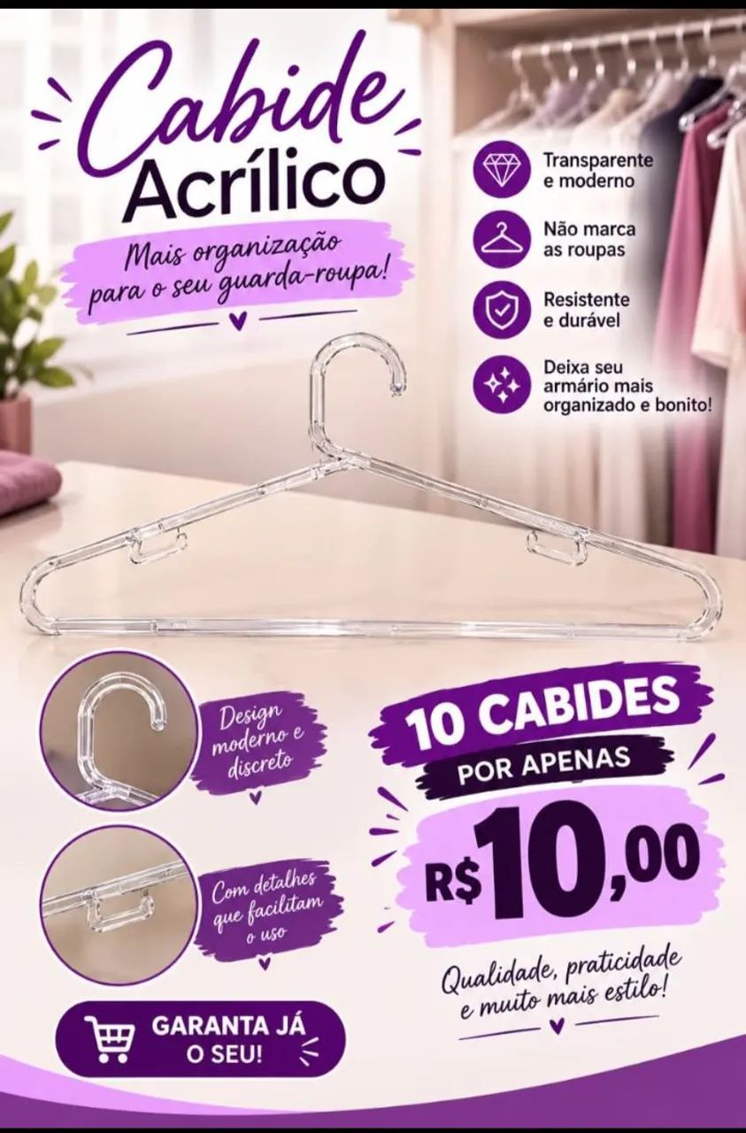 Vendo cabides acrílico 