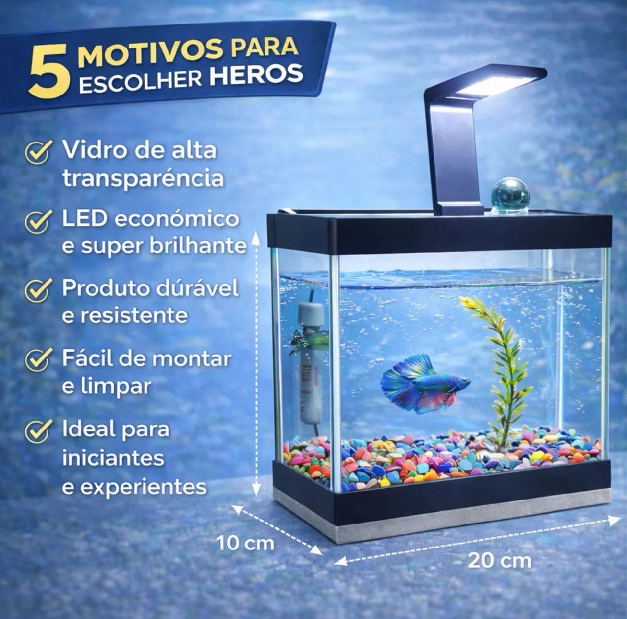 Aquário com aquecedor  - Foto 3