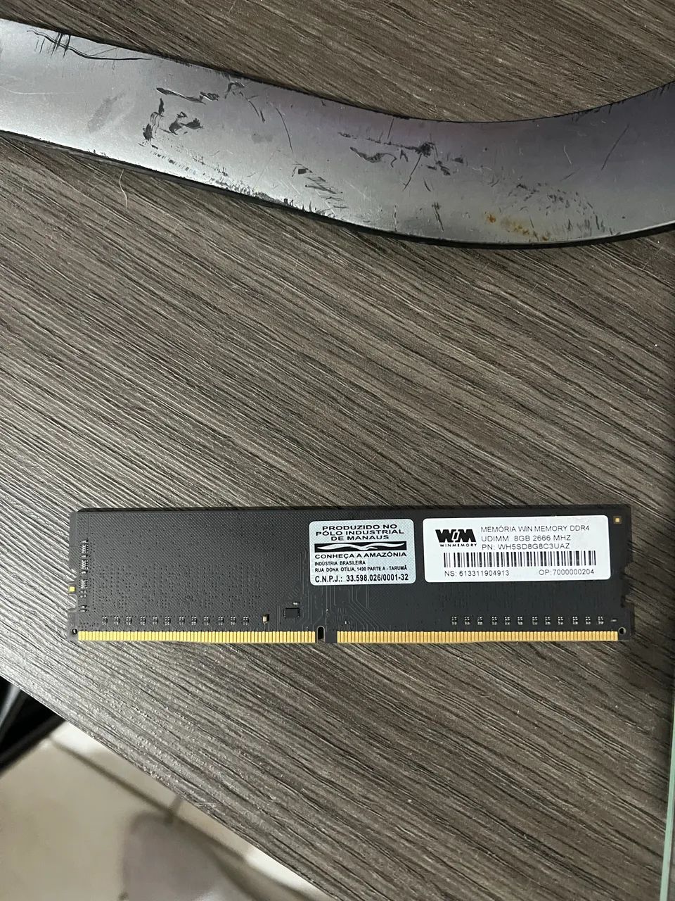 Memória RAM UDIMM Win Memory de 8GB DDR4 com frequência de 2666 MHz
