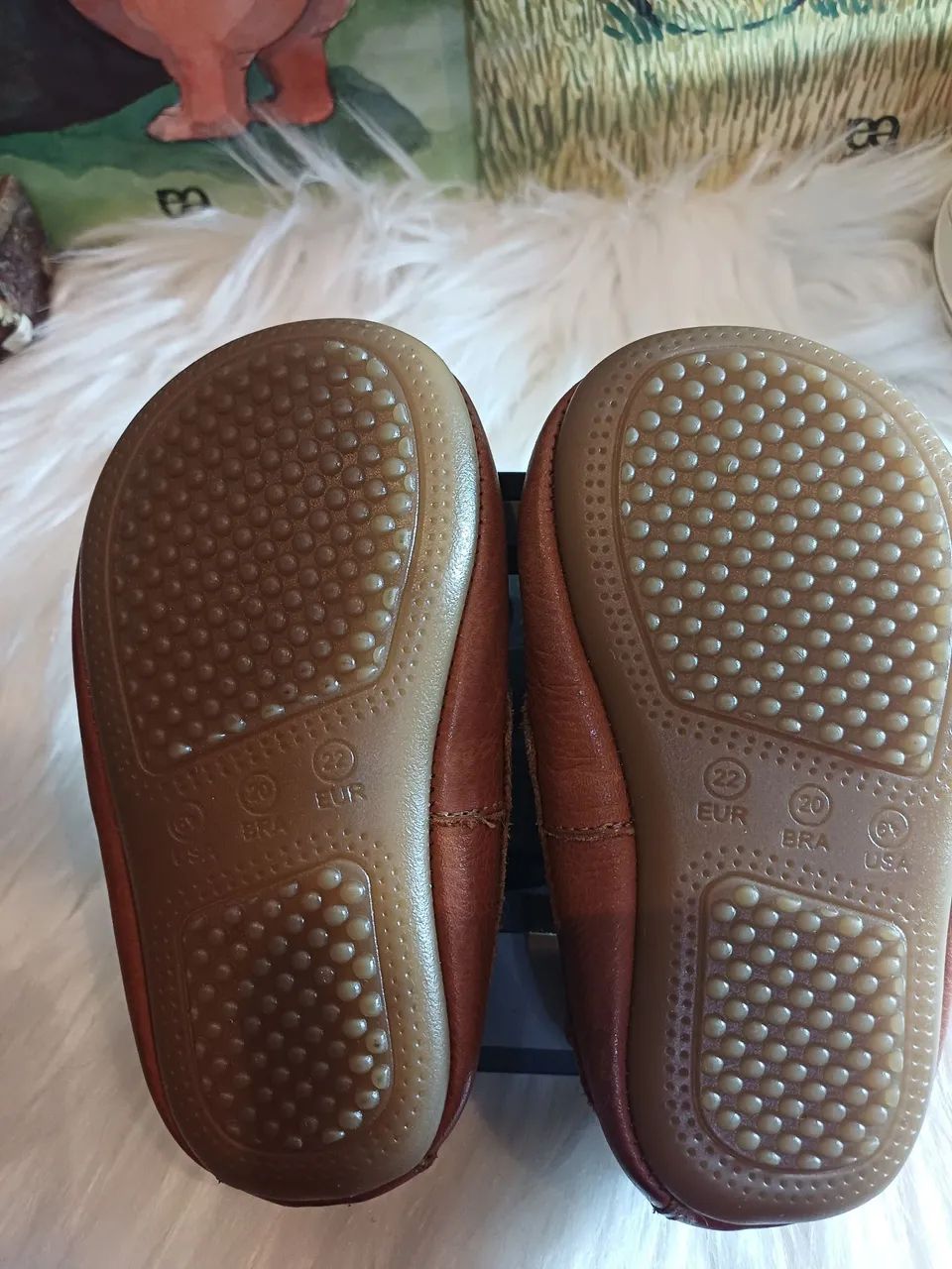 Mocassim de bebê em couro legítimo Nino Joy, marrom bem conservado.  - Foto 4