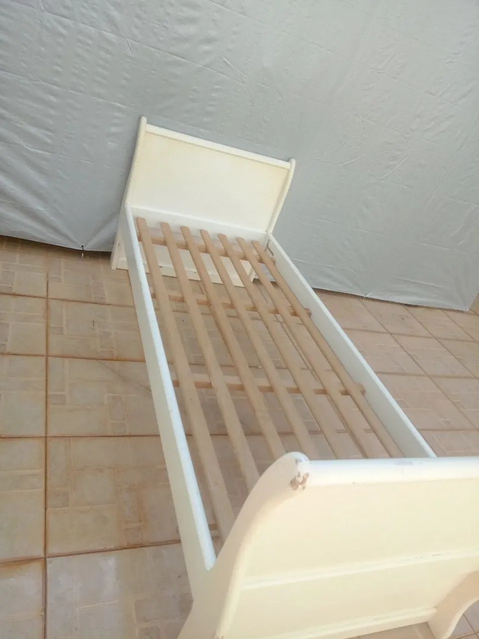 Cama Solteiro Antiga Madeira Estrutura Forte - Foto 3