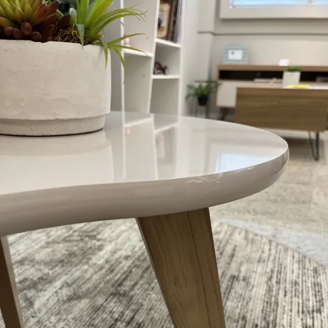Mesa de Centro Formato Orgânico Cor Off White - Foto 4