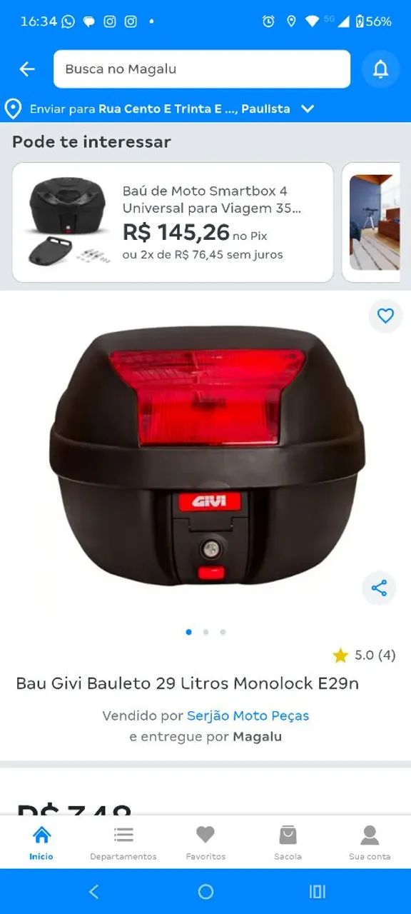 Baú givi 29 lts