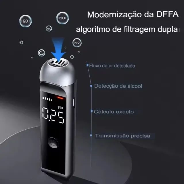 Etilômetro Testador Álcool Digital Bafometrô Alta Precisão Sensor H100 - Foto 4