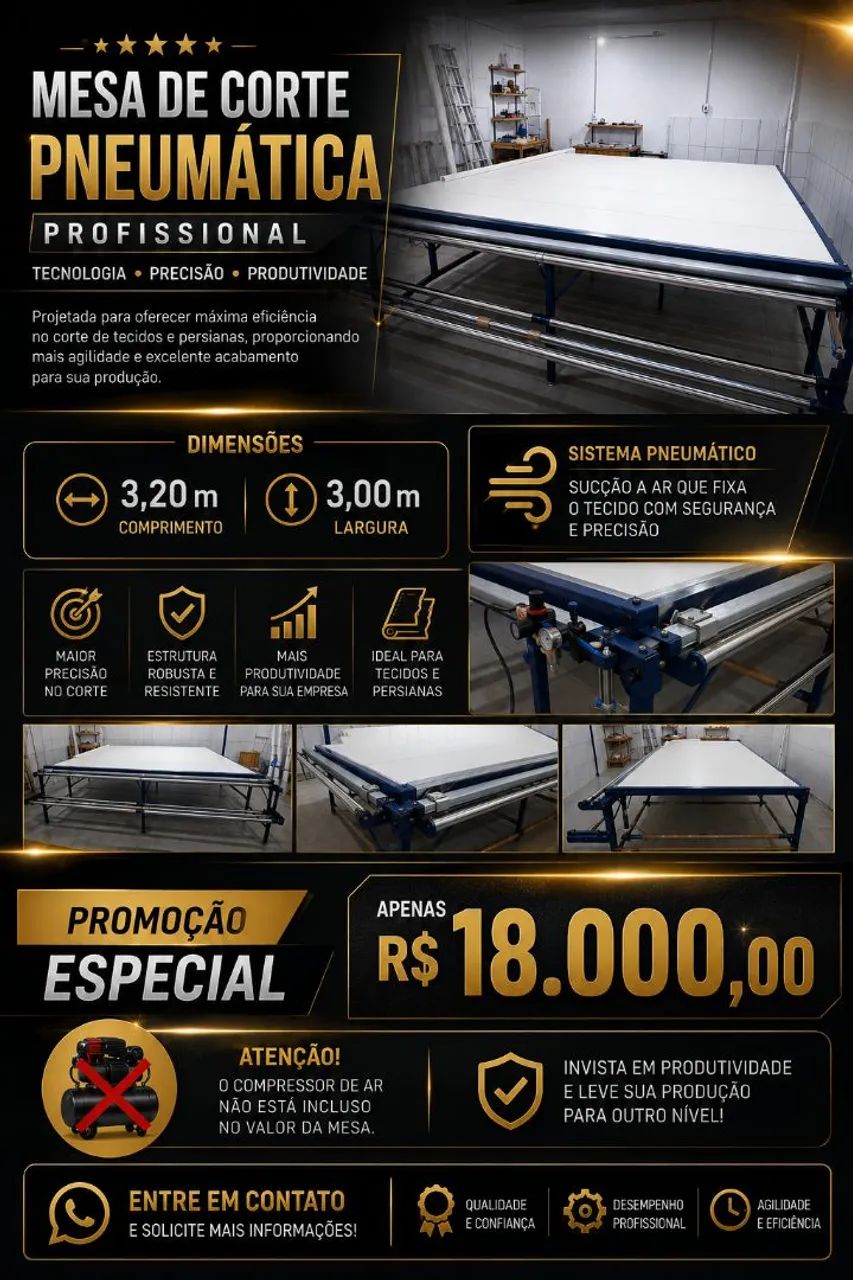 Mesa de Corte para Tecido para fabricação Nova aceito troca carro ou moto 