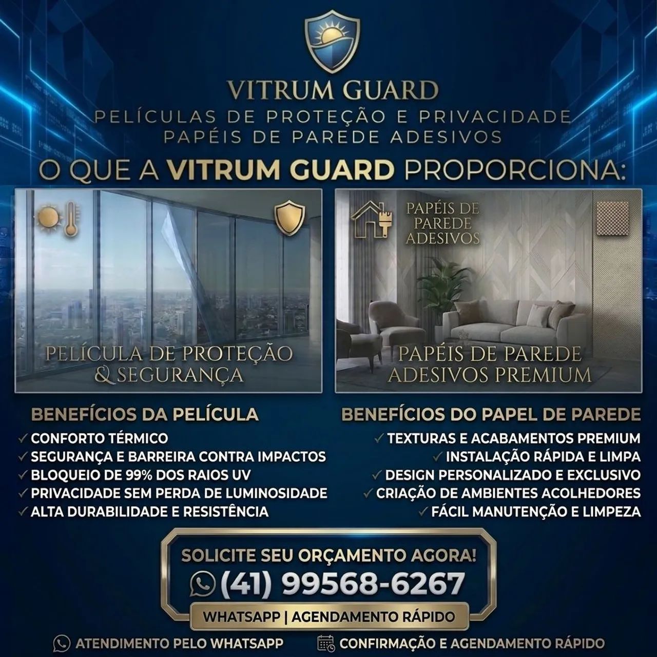 Películas de proteção e papel de parede