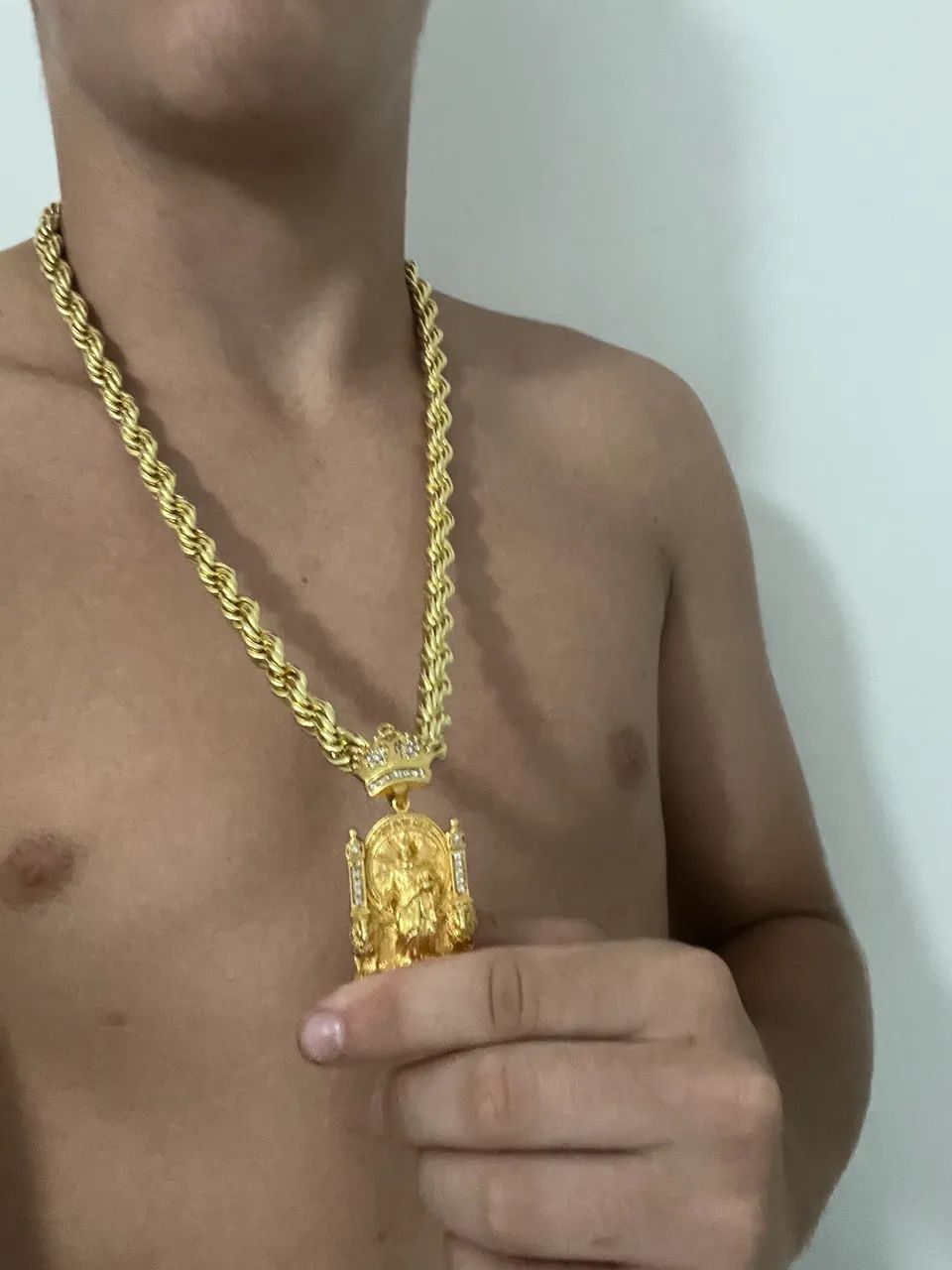 Corrente grossa pingente Jesus - Foto 5