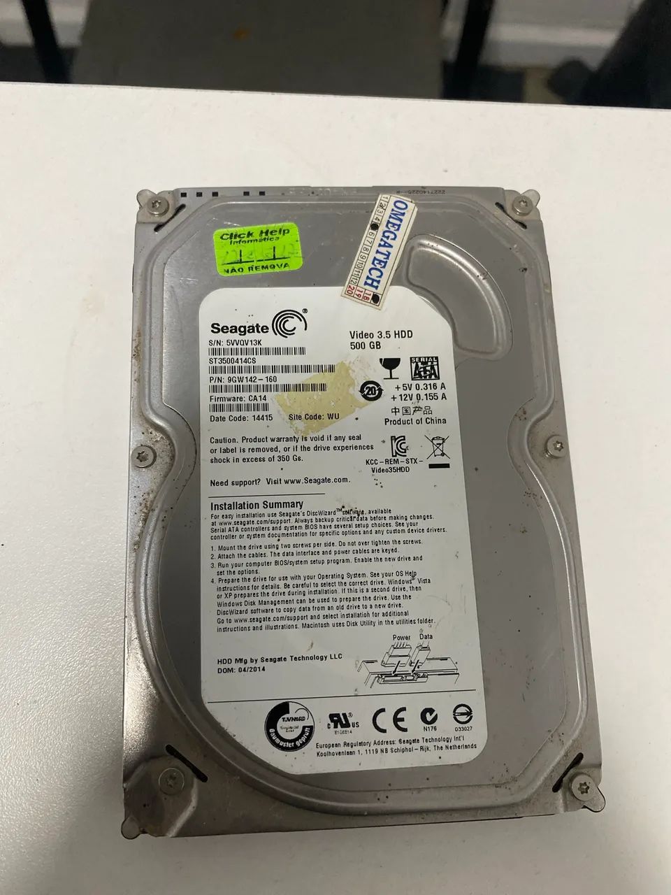 Hd 500 GB seagate 3,5 usado 