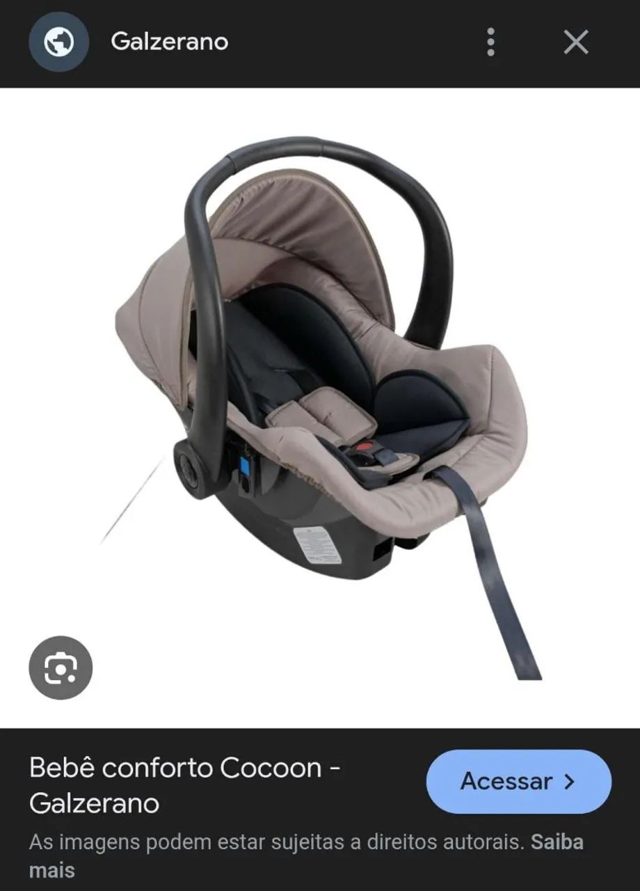 Carrinho de Bebê 2 em 1 com Moisés + Bebê Conforto com Base para carro (Galzerano) - Foto 4