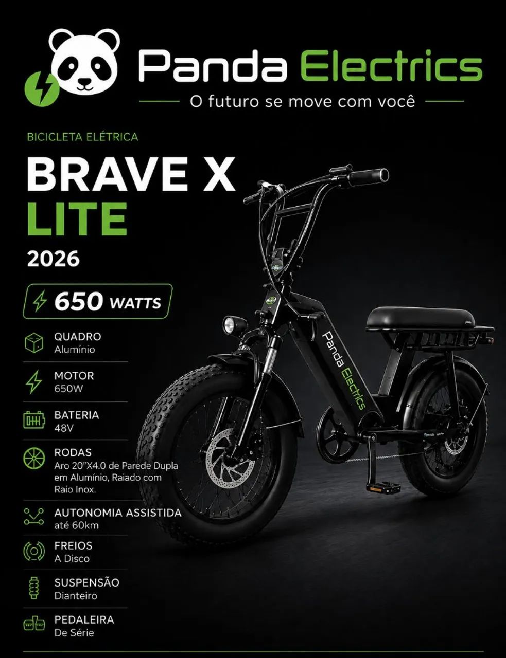 Bicicleta Elétrica Brave X 650W  - Foto 5