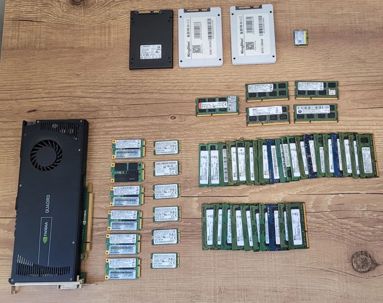 Lote 55 Peças, Nvidia Quadro, SSDs, Memórias DDR3