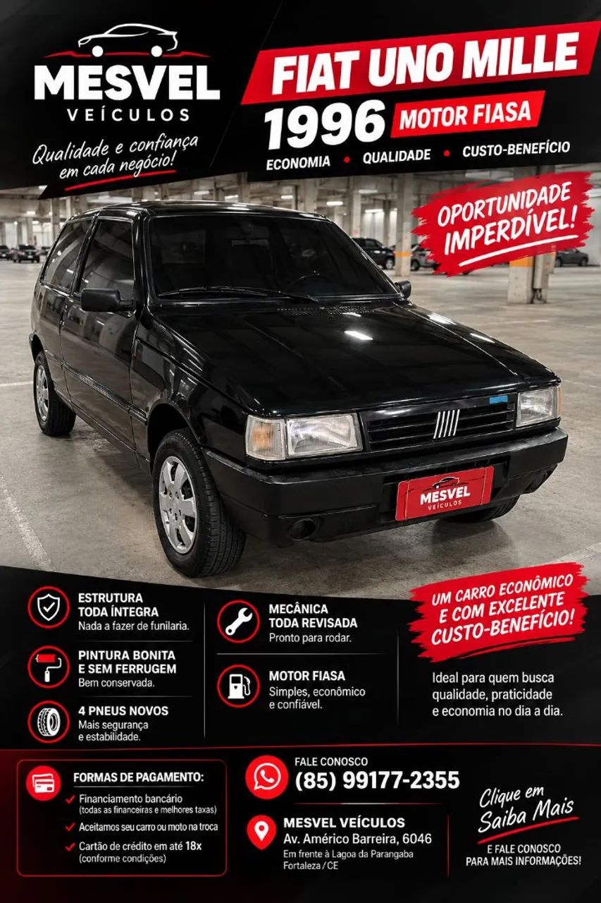 Fiat Uno Mille 1.0 ano 1996