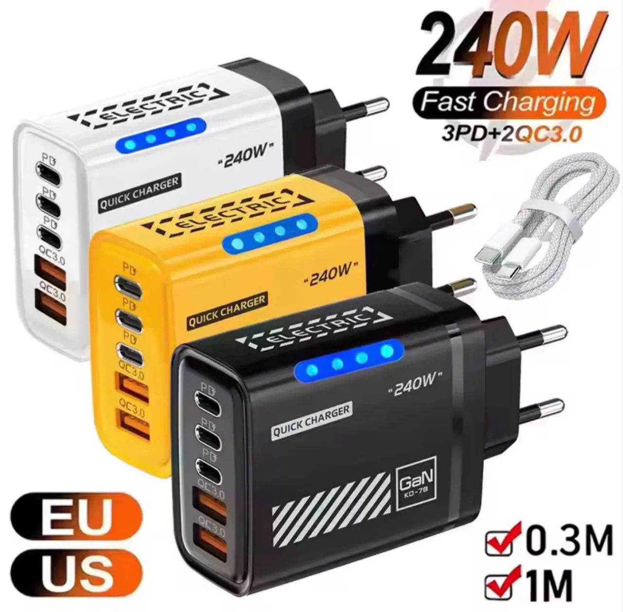 Carregador de 240w 5 em 1