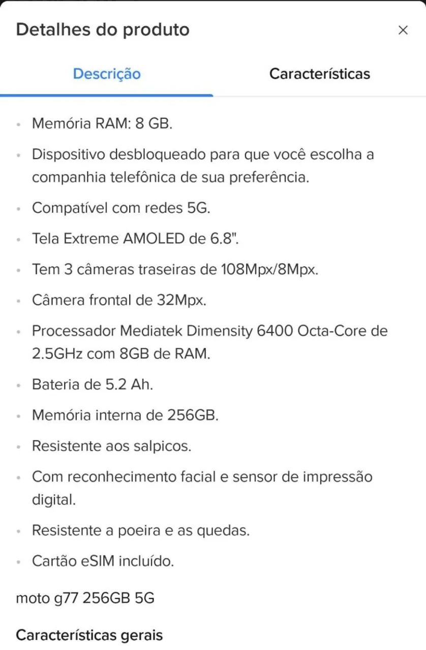 Motorola G77 novo ( sem uso) - Foto 4