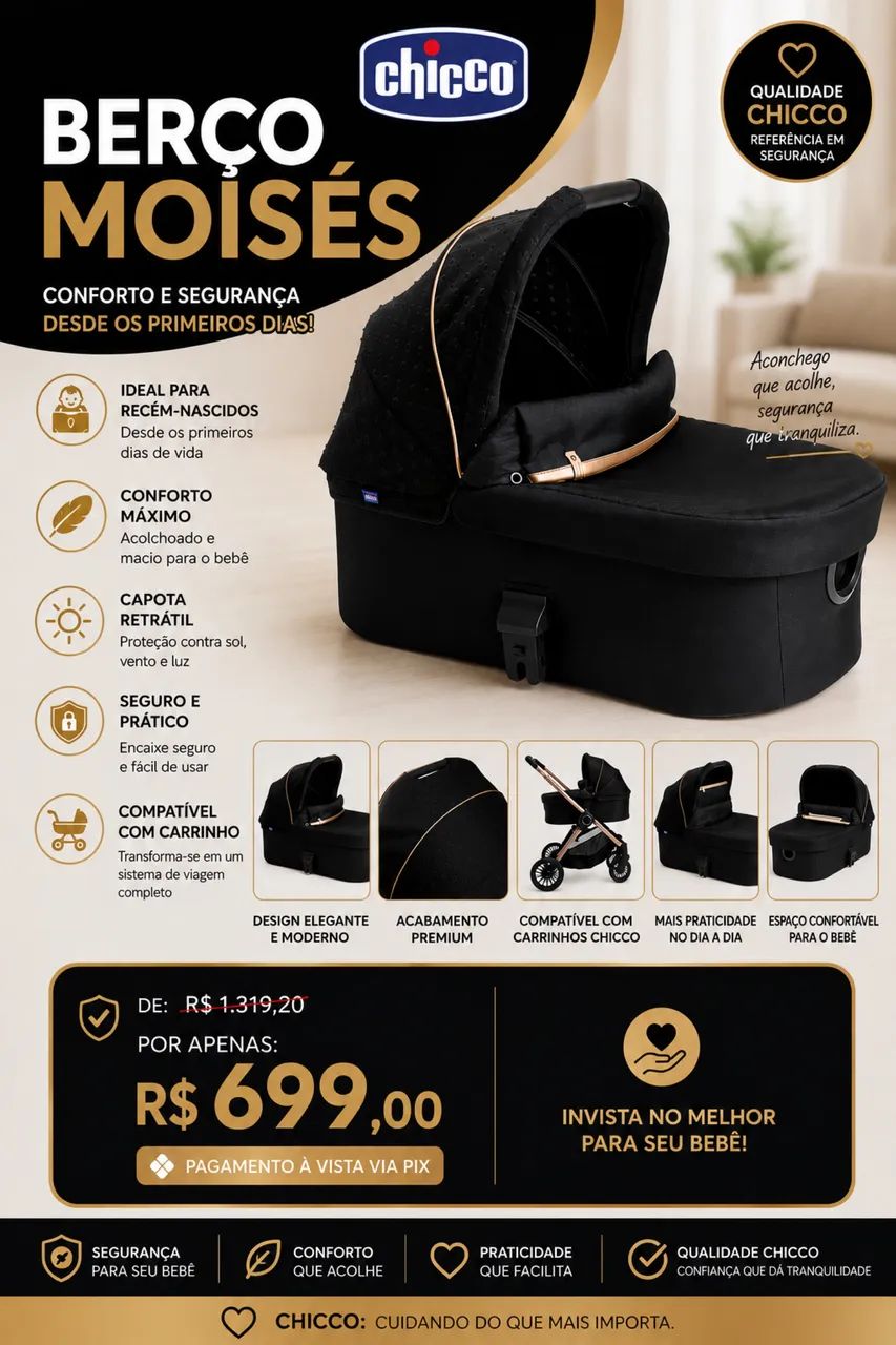 BERÇO MOISÉS CHICCO 