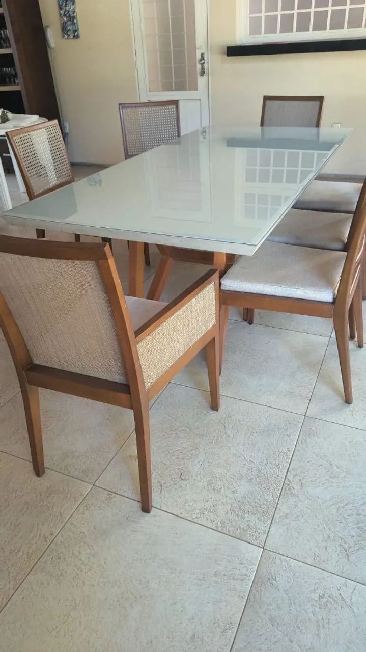 Conjunto de mesa de jantar 2,00m e 8 cadeiras - Foto 2