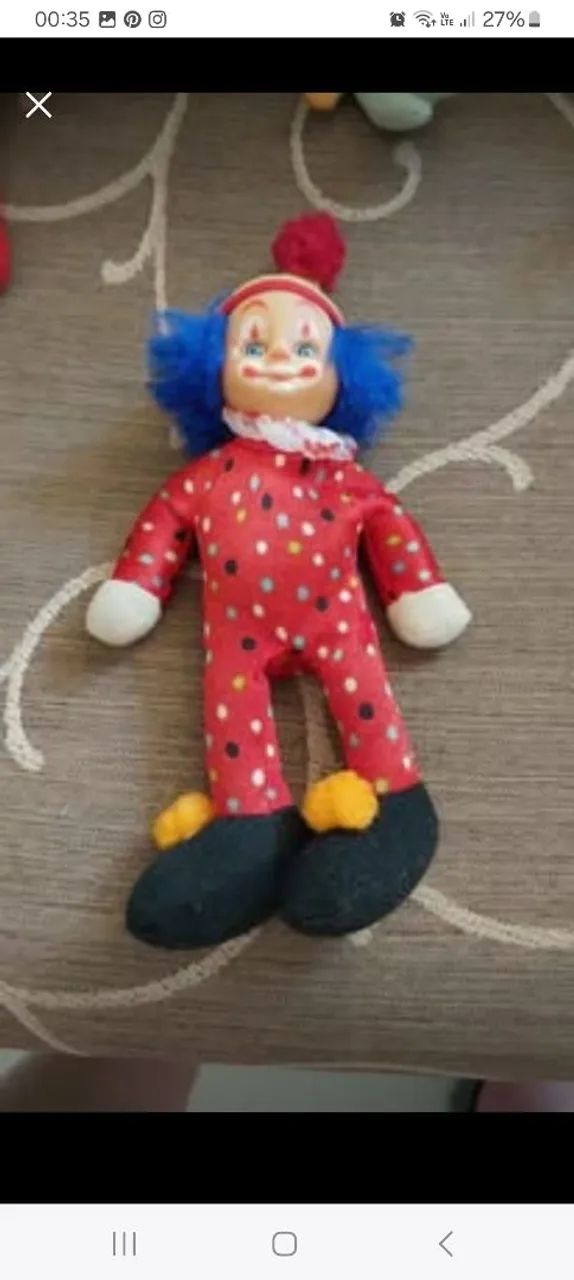 Boneco Pirulito palhaço, decada de 70/80