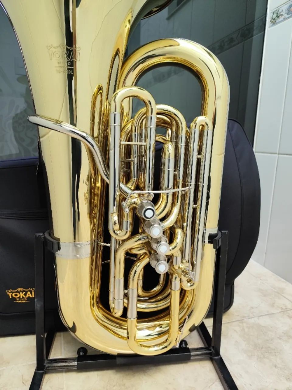 Tuba 5/4 Tokai TB-600L 4 Pistos e 1 Rotor Sib - Laqueada -Nova -Troco- Parcelo - Foto 3