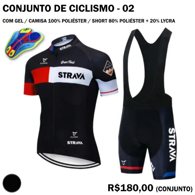 Conjunto de Ciclismo (Camisa + Bretelle) com Gel - Foto 4