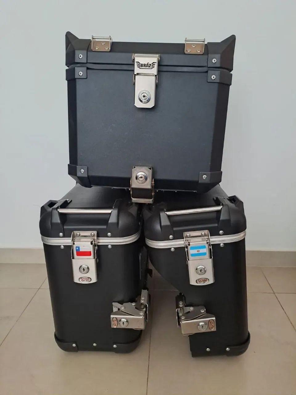 Kit Bau: Bauleto Traseiro + Bau Lateral para Moto