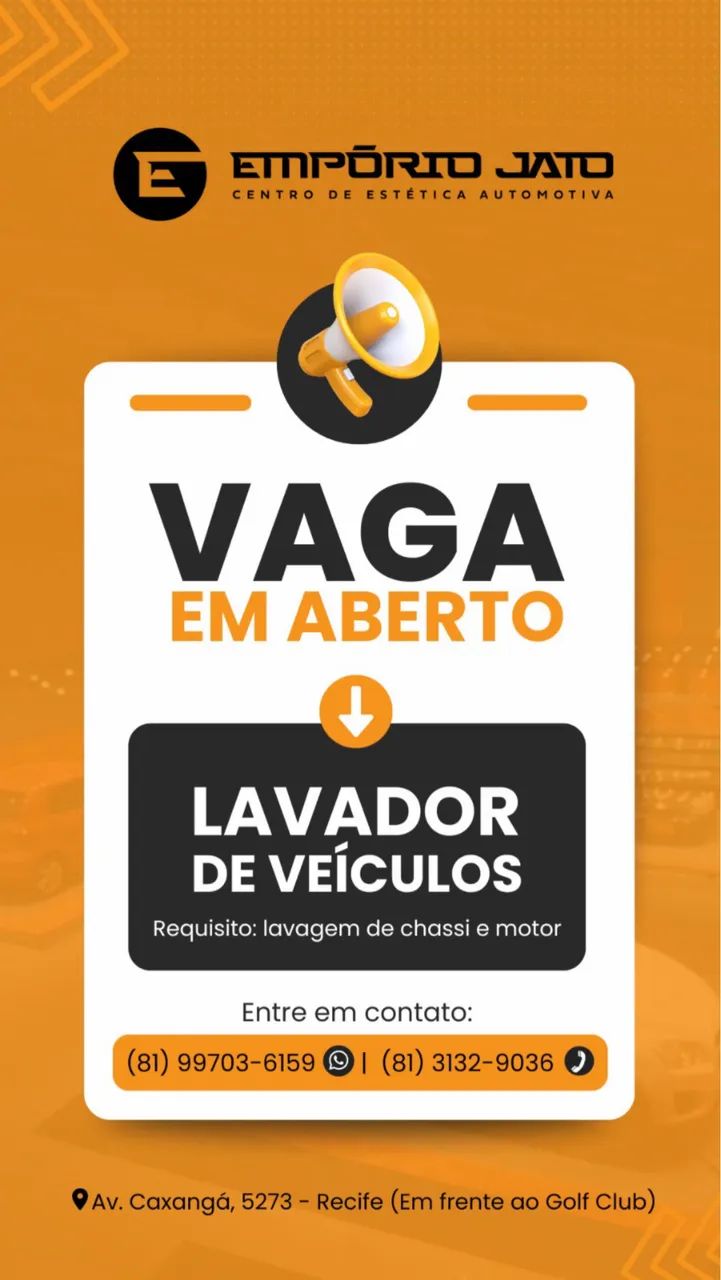 Vaga lavador | Polidor 