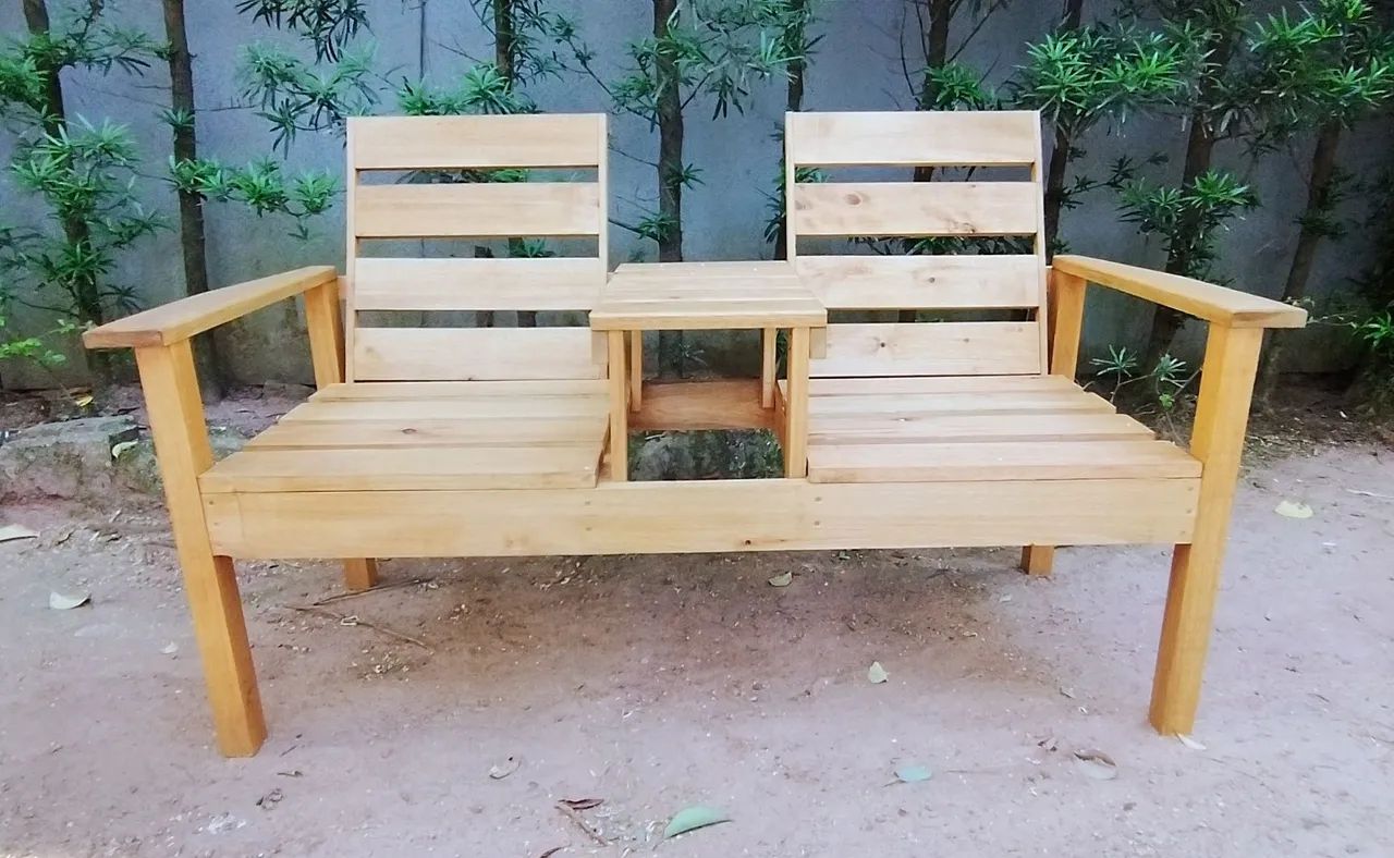 Banco duplo com mesa - Foto 3