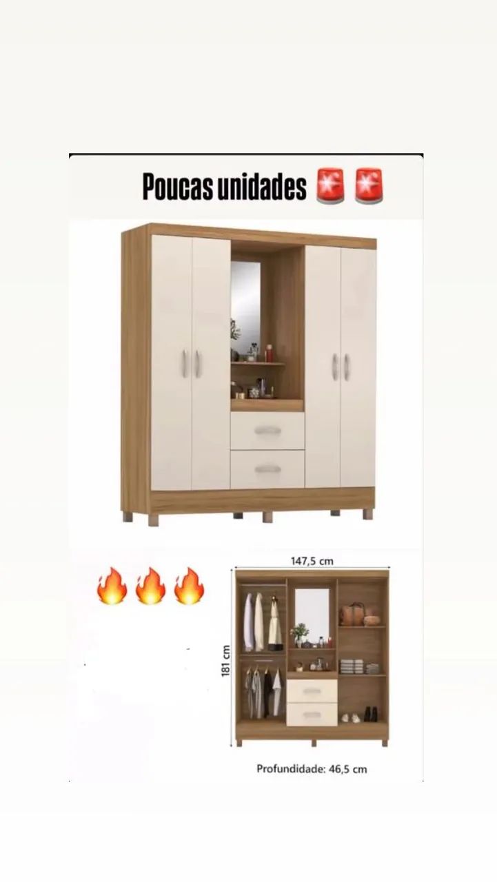 Mega promoção do Dia de Roupeiro com Espelho!!