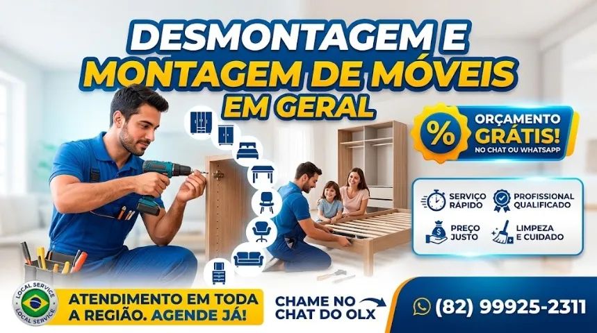 Montador de Móveis Profissional - Montagem e Desmontagem em Geral