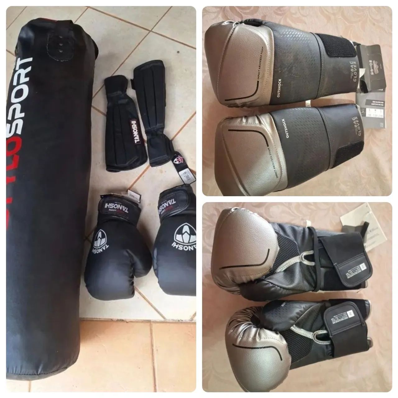 Kit boxe e Muai Thai saco cheio sem uso desapegando 