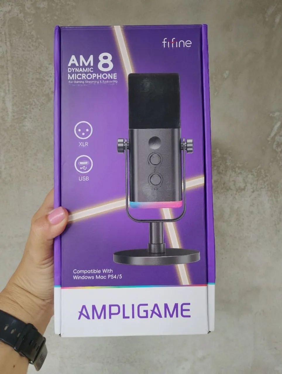 Microfone Fifine AM8 gamer Preto