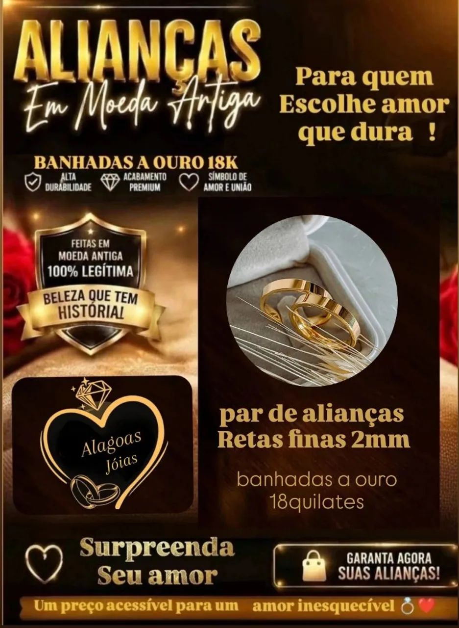 Alianças de moeda antiga  - Foto 3