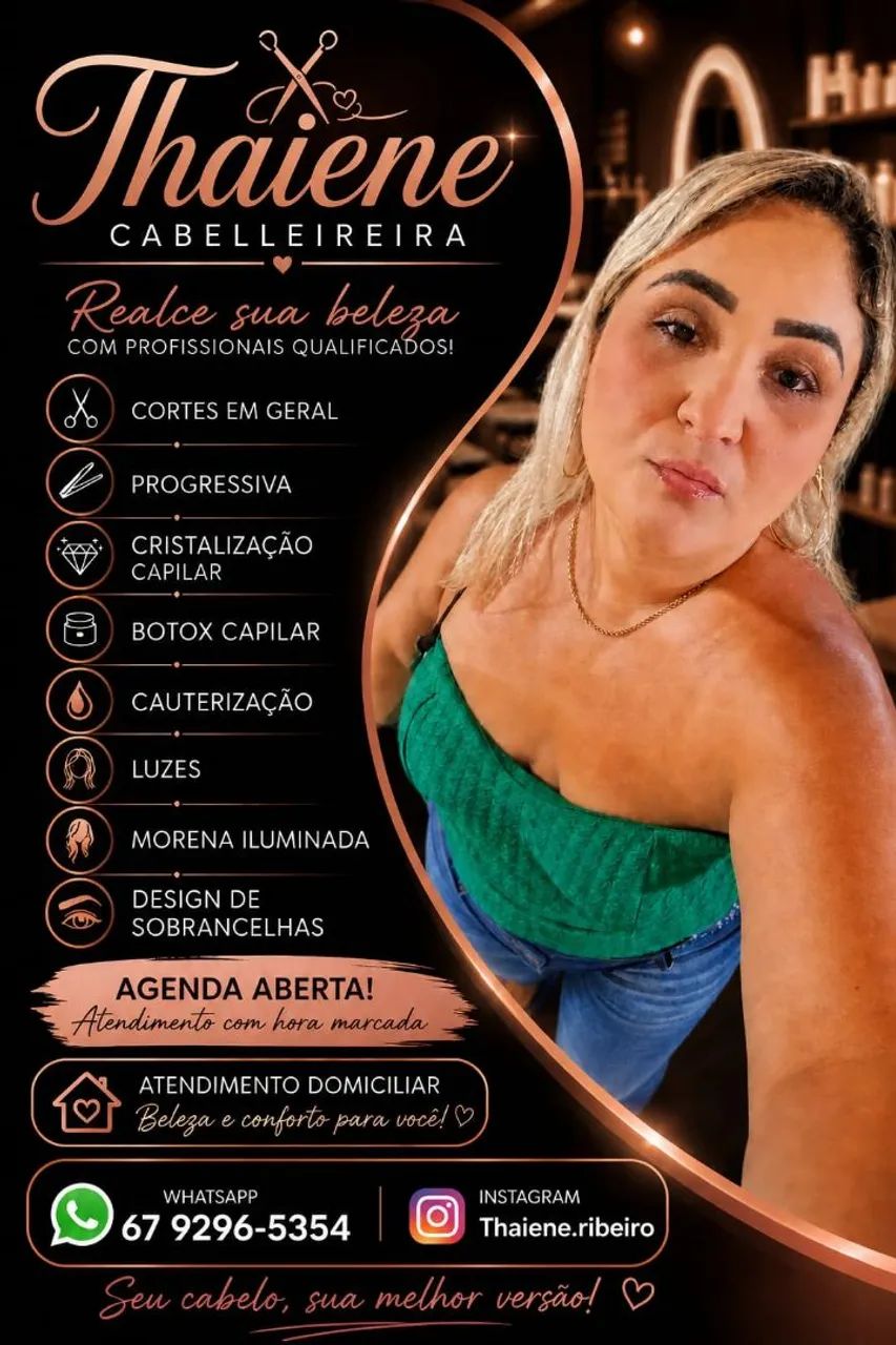 Cabeleireira e desing a domicílio 