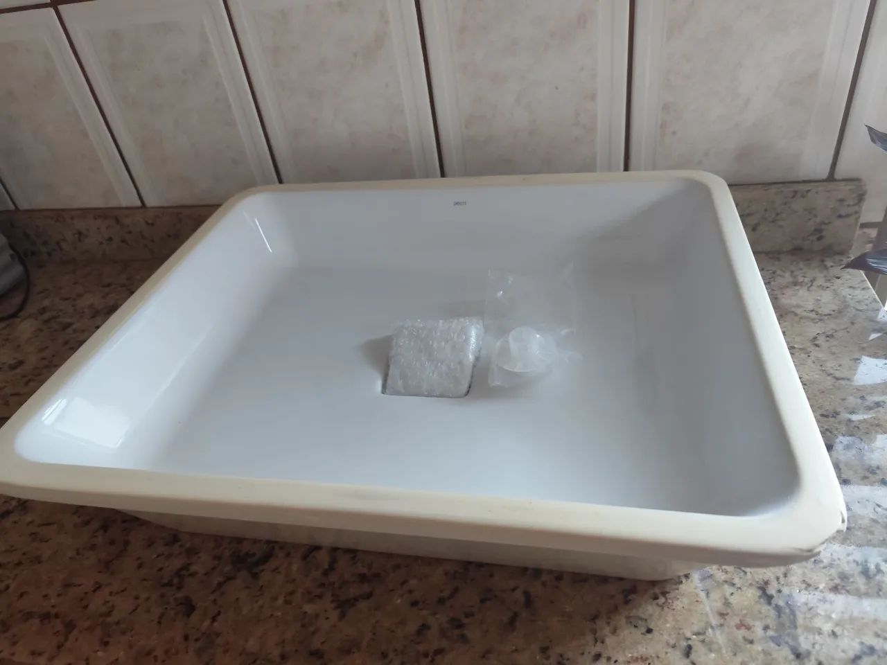 Cuba Retangular Embutir 50cm SLIM Branco Deca - Foto 4